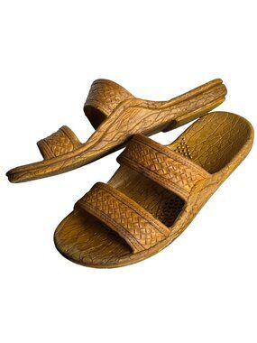 Pali Hawaii Sandals Slides Rubber Textured Coastal Hippie Festival Unisex Wom 8